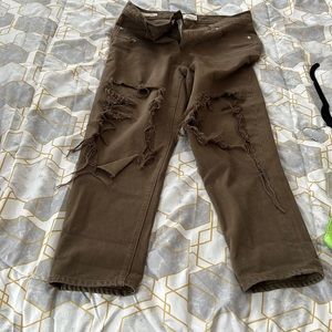 Lucky brand Destroyed Army green jeans